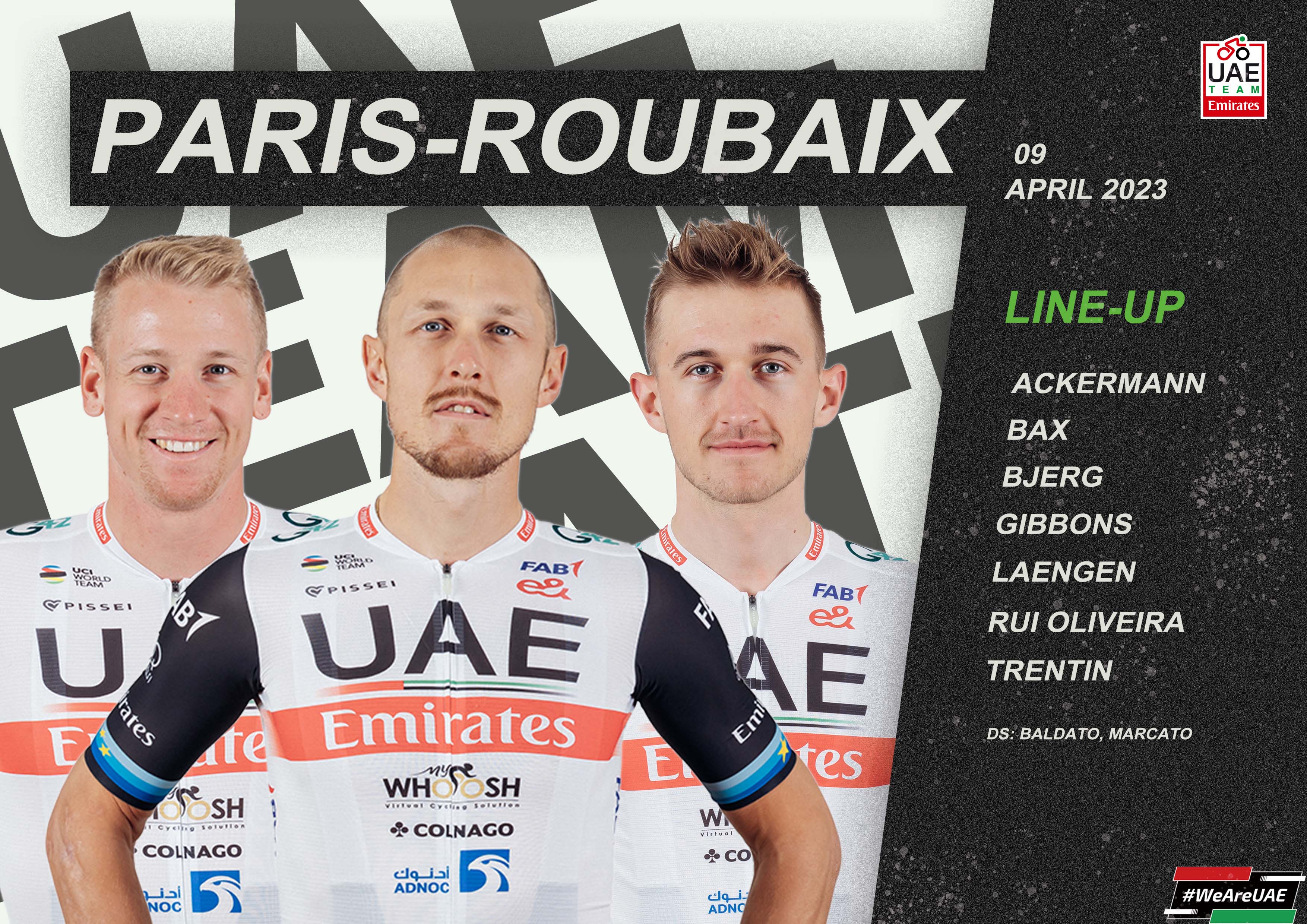 Trentin leads squad for ParisRoubaix UAE team Emirates