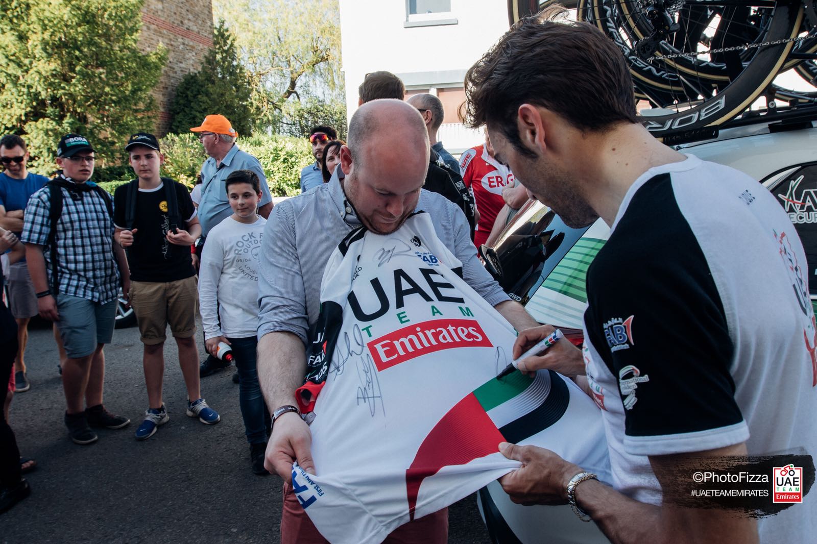 Gallery looking behind the scenes of the Fléche Wallonne UAE team