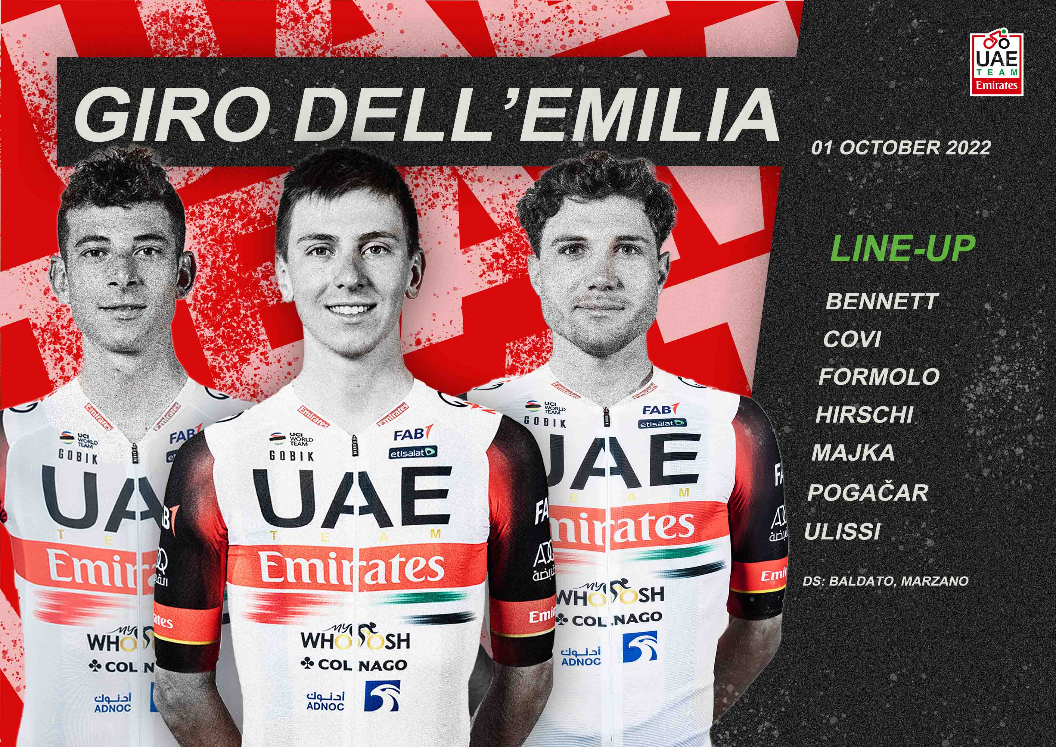 UAE Team Emirates for Coppa Agostoni & Giro dell’Emilia UAE team Emirates
