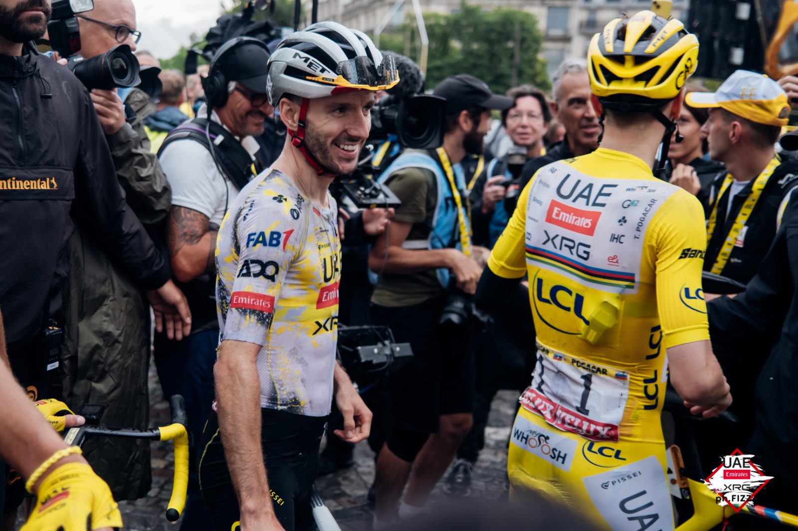 Adam Yates is the first to arrive to the Pogačar party
