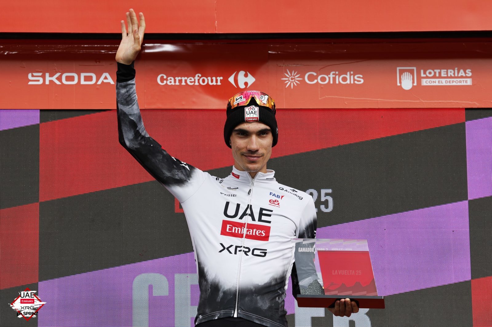 Ayuso celebrates his second Grand Tour stage victory