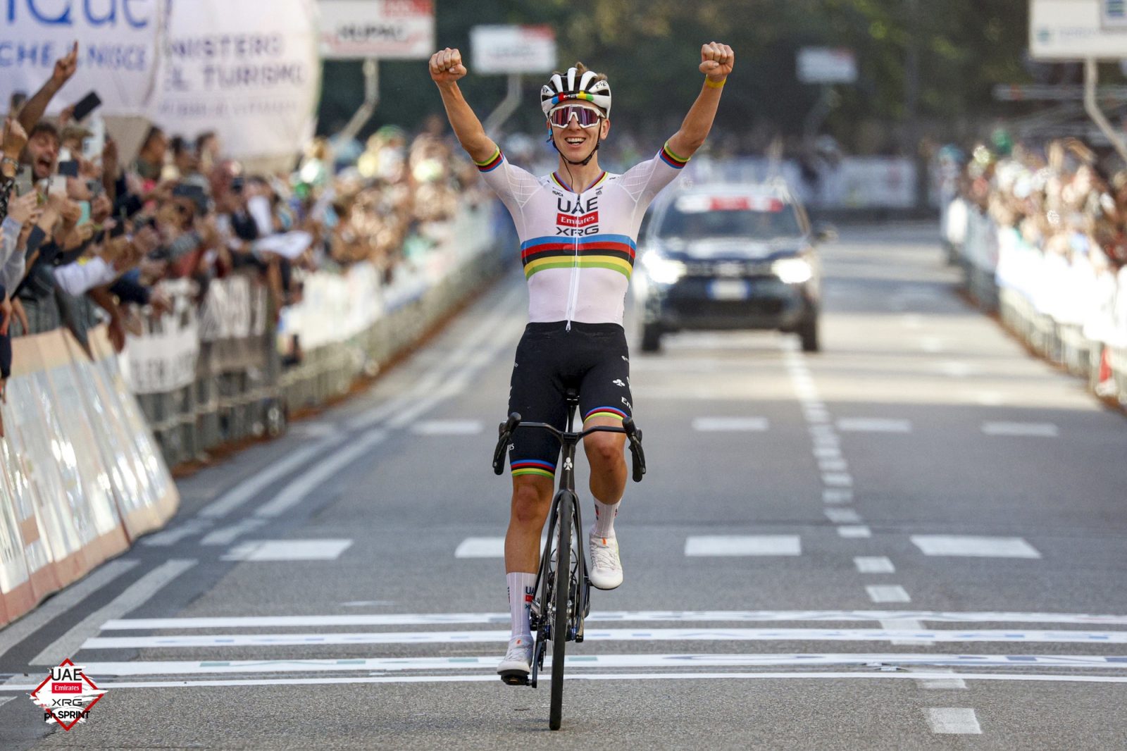 Tadej Pogačar, victorious once more at Tre Valli Varesine