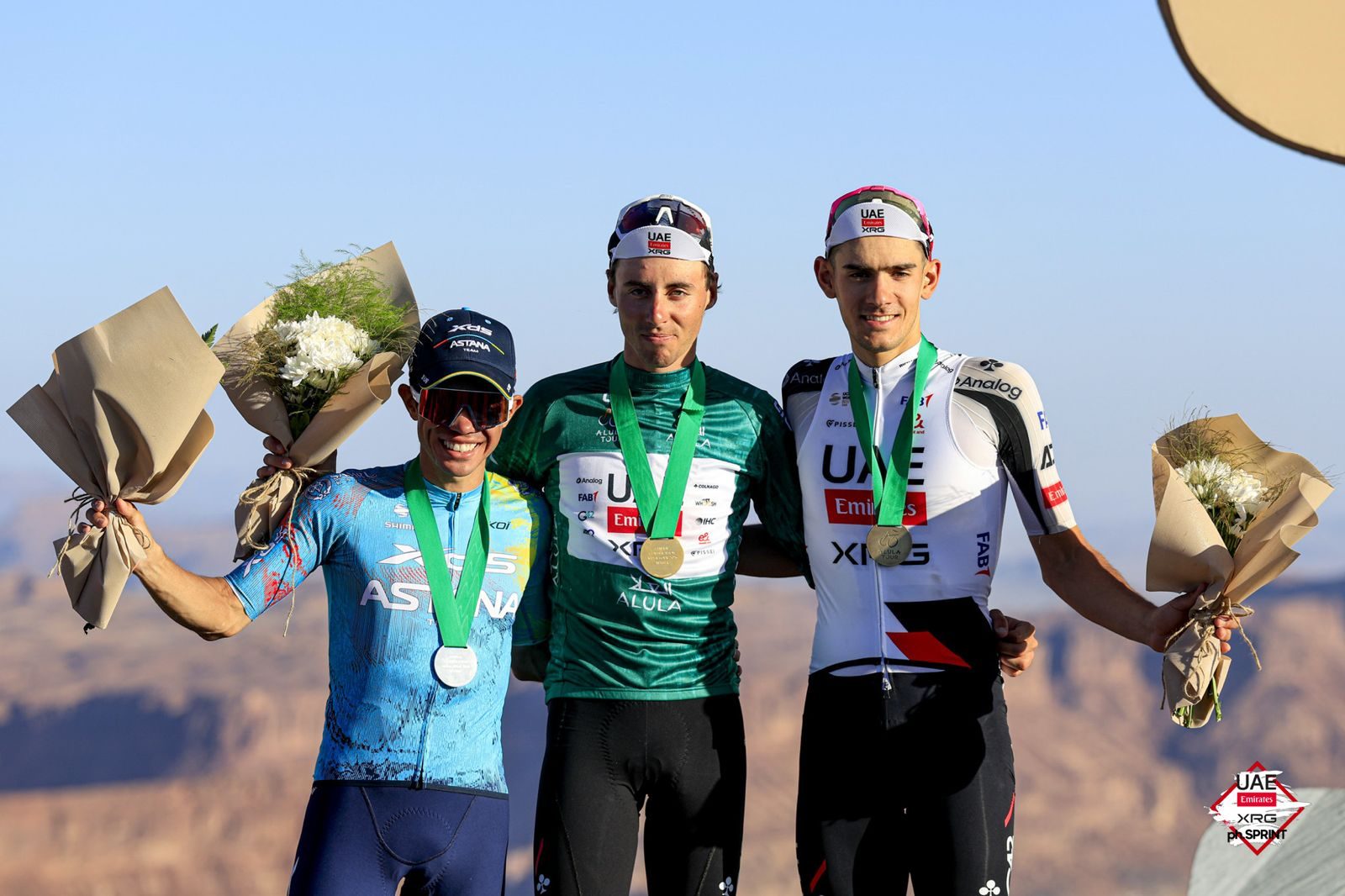 The final podium was a good looking affair for UAE Team Emirates-XRG