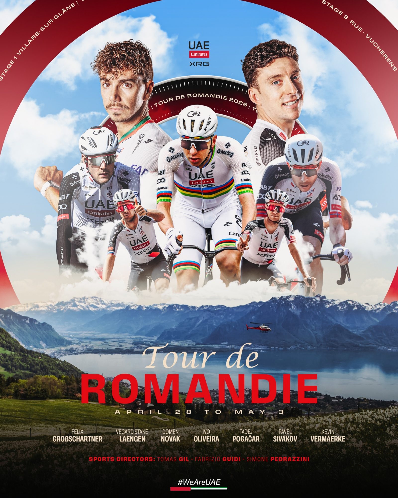 Tadej Pogačar will make his Tour de Romandie debut
