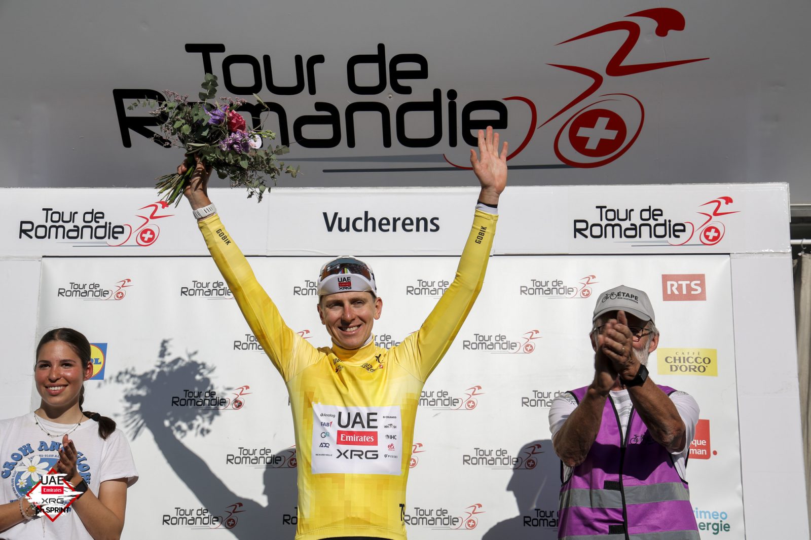 Pogačar leader's jersey Tour de Romandie