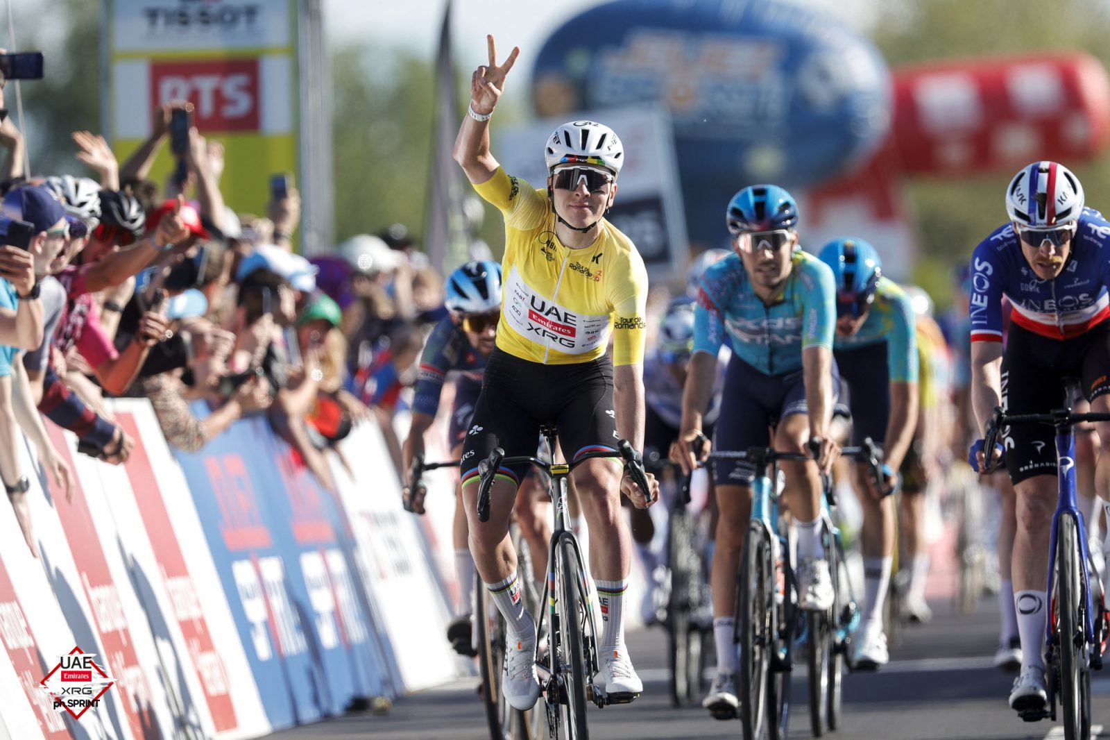 Tadej Pogačar won stage 2 of the Tour de Romandie